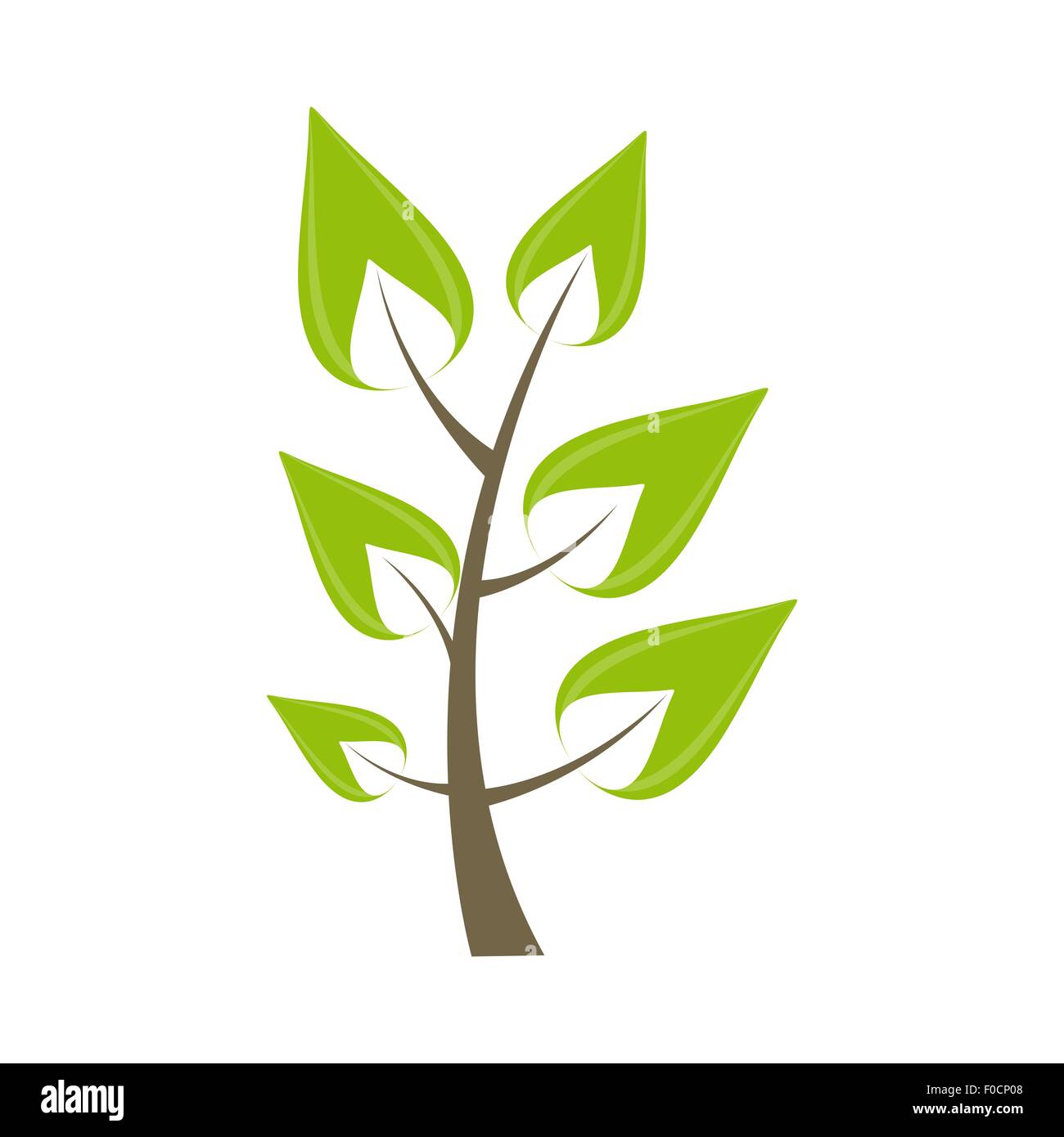 Beautiful Green Tree Icon on a White Background Vector Illustrat Stock ...