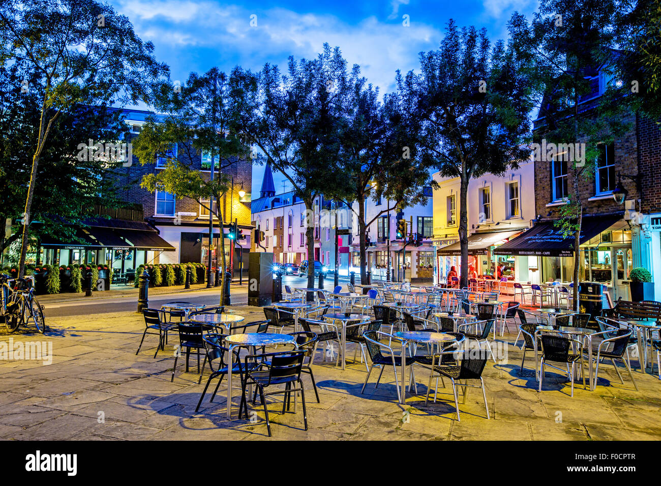 Battersea Square At Night London UK Stock Photo Alamy