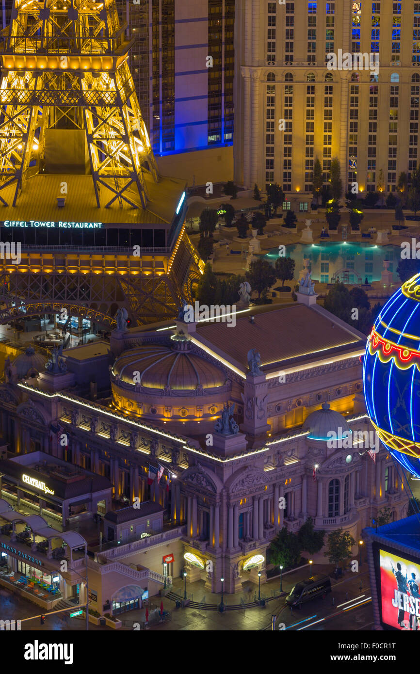 Aerial view of Paris Hotel and Casino the Strip, Las Vegas, Nevada, USA  Stock Photo - Alamy