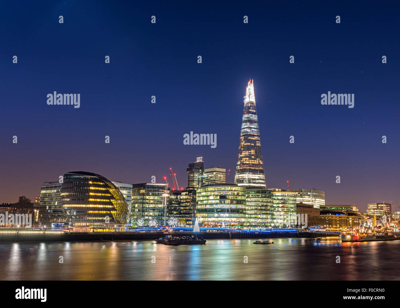 The Shard is one of the tallest building in London on the South bank of river Thames, London UK. Stock Photo