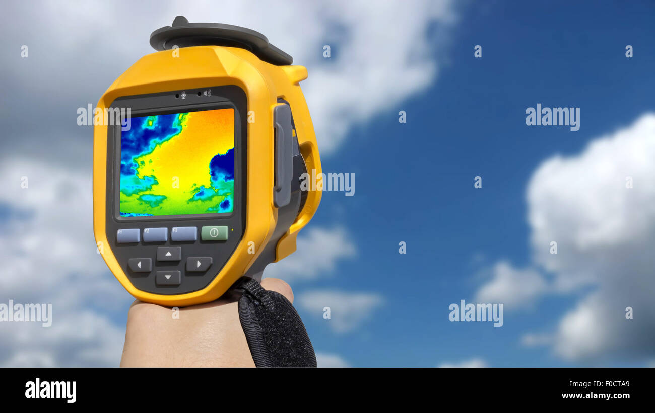 Recording Clouds in the blue sky with Infrared camera Stock Photo