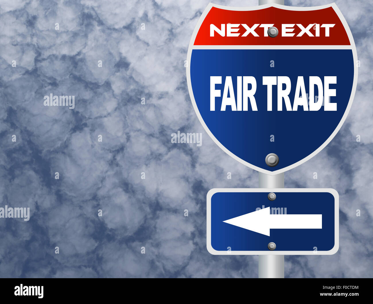 Fair trade road sign Stock Photo Alamy