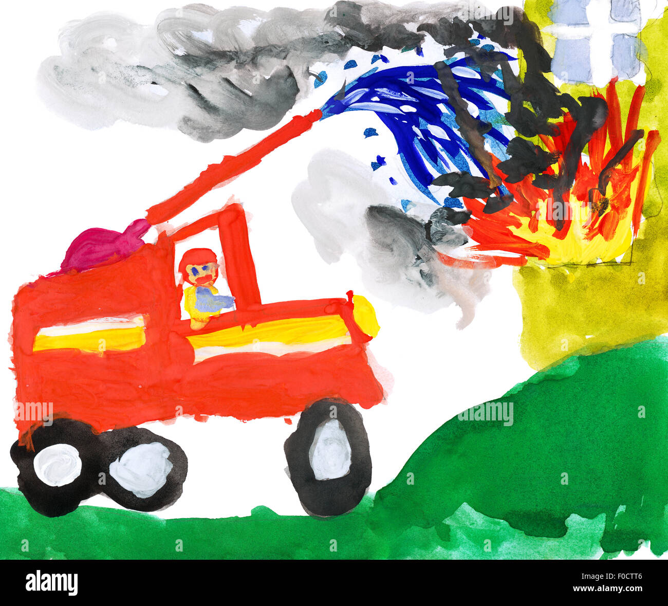Рисование для детей 6 пожарная машина