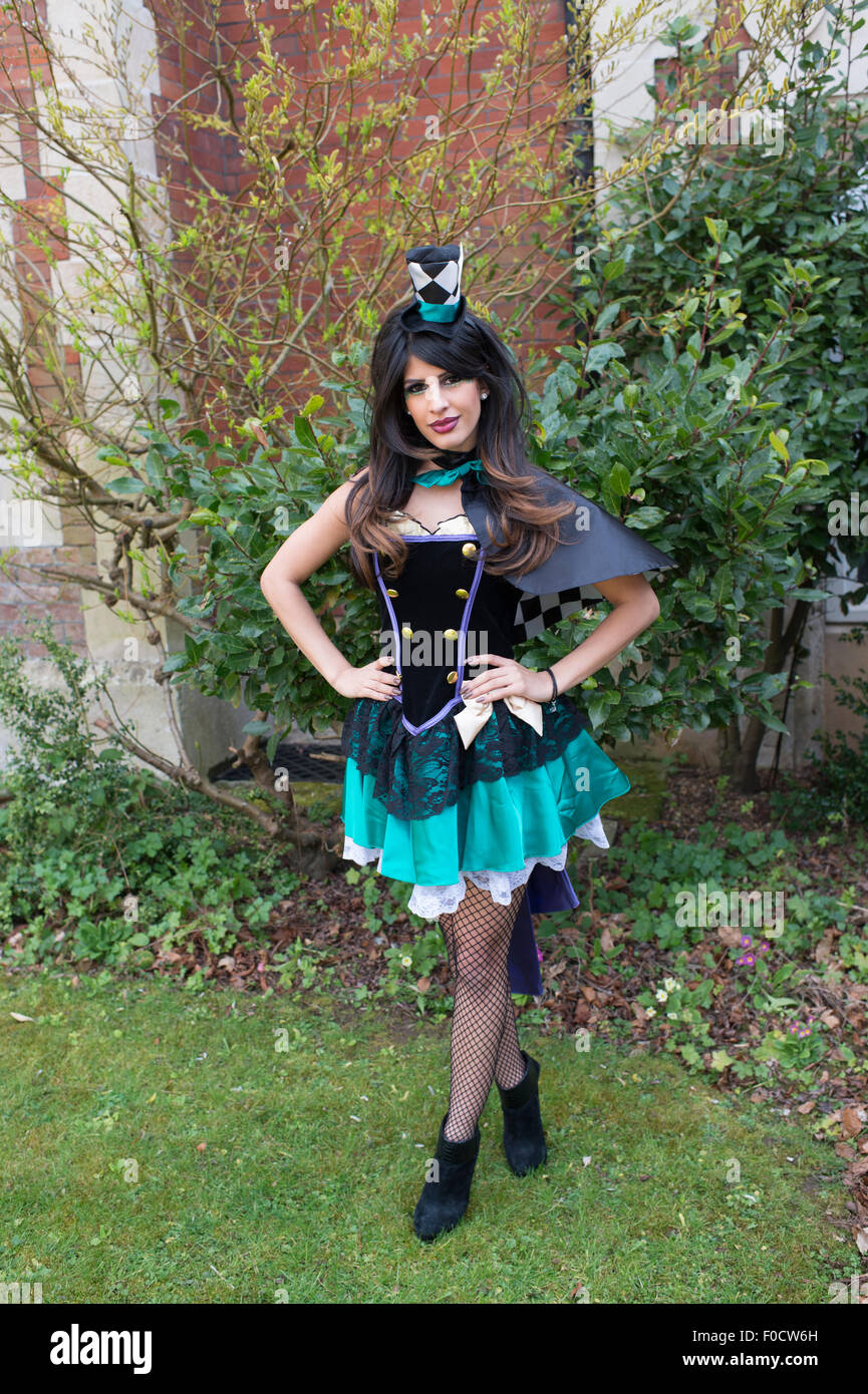 Ex TOWIE cast member Jasmin Walia in fancy dress during TOWIE event party. Stock Photo