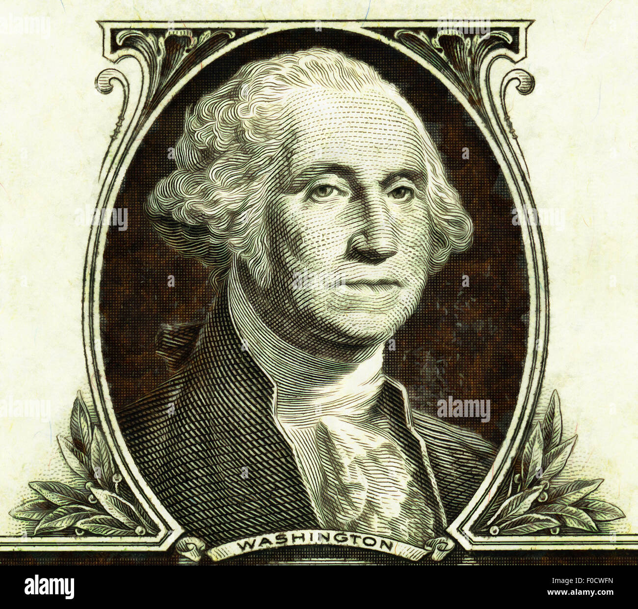 Portrait George Washington (1732 - 1799), first president of the United ...