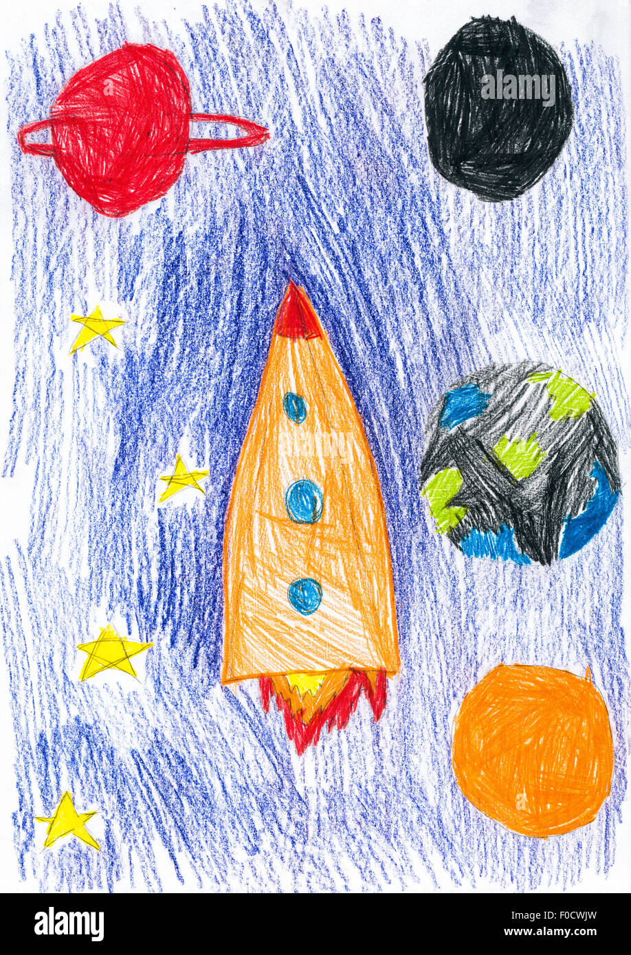 2+ Thousand Child's Drawing Spaceship Royalty-Free Images, Stock Photos &  Pictures