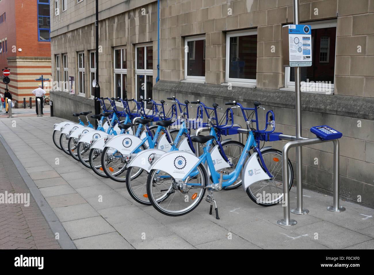 Sheffield Bicycle Bike Hire Pollution free Transport Stock Photo Alamy