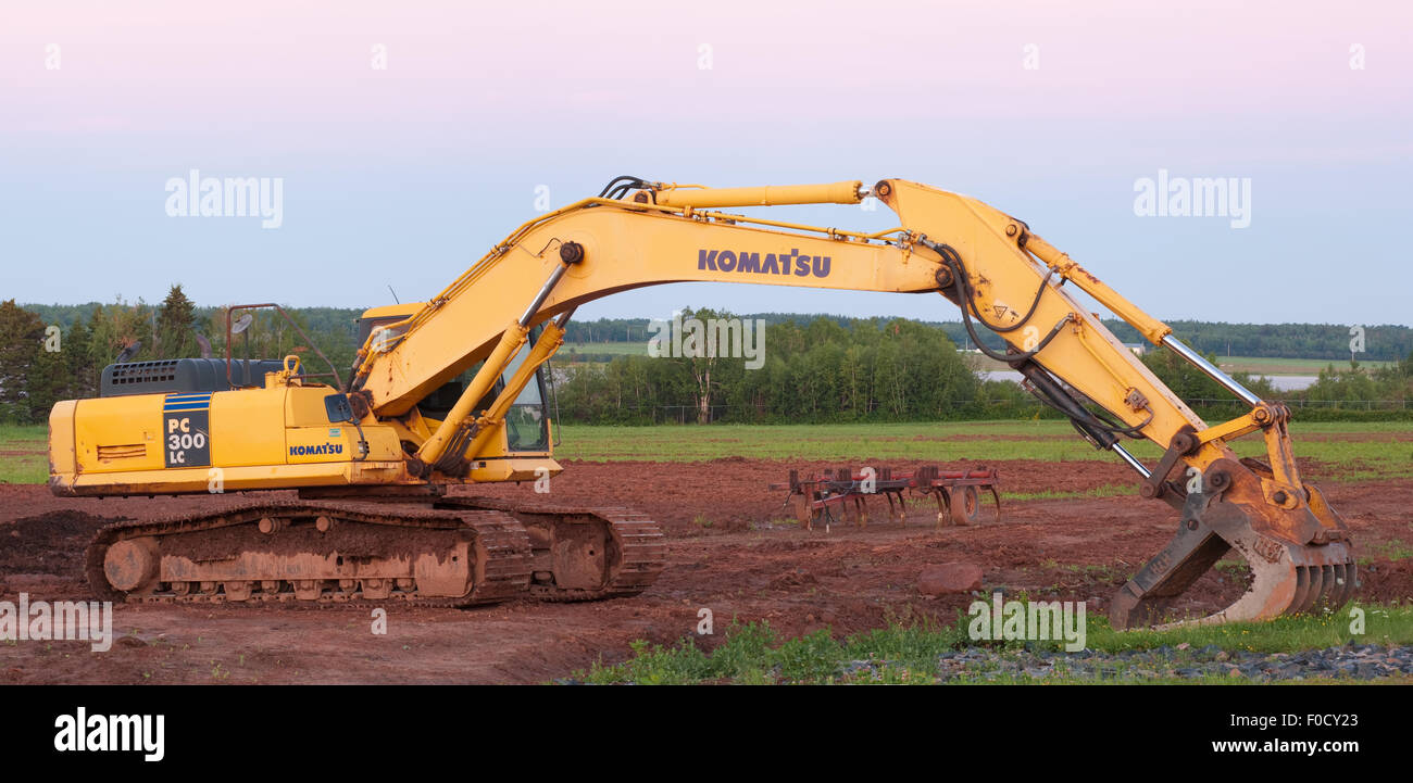 FOX HARBOUR, CANADA - AUGUST 11, 2015: Komatsu Limited is a Japanese multinational corporation Stock Photo
