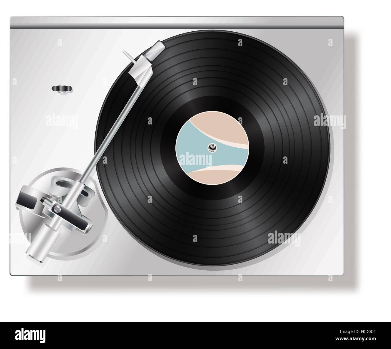 vinyl record turntable on white Stock Vector