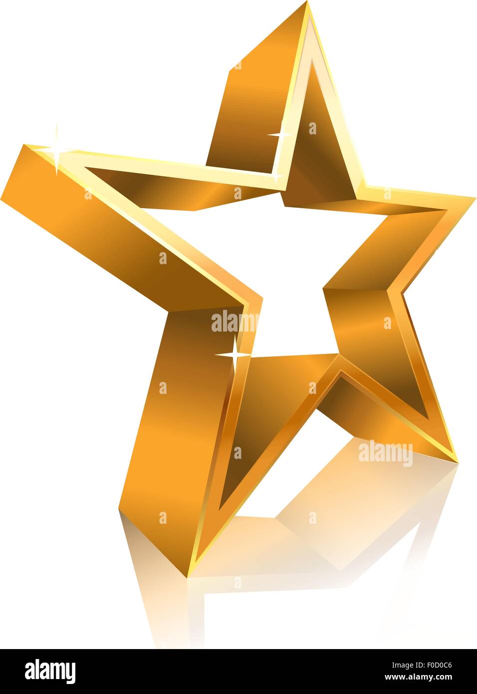 star contour made of gold Stock Vector