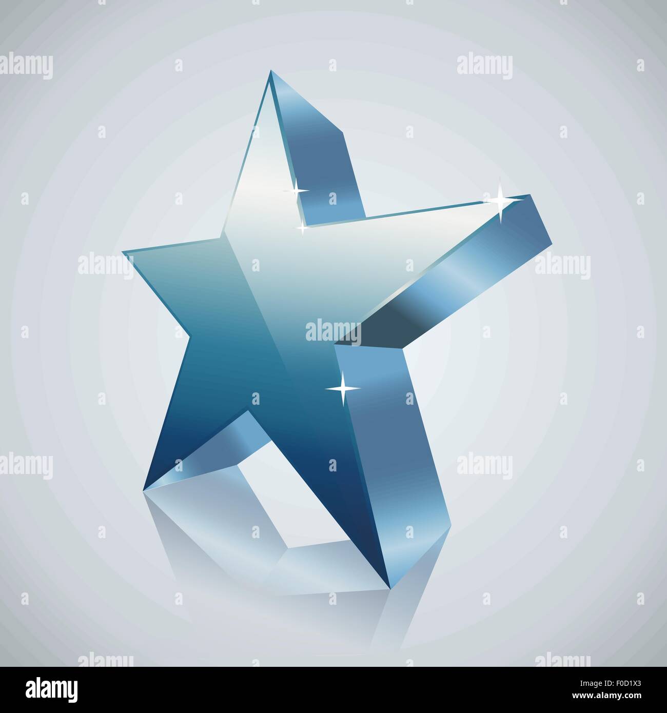 blue star with reflection Stock Vector