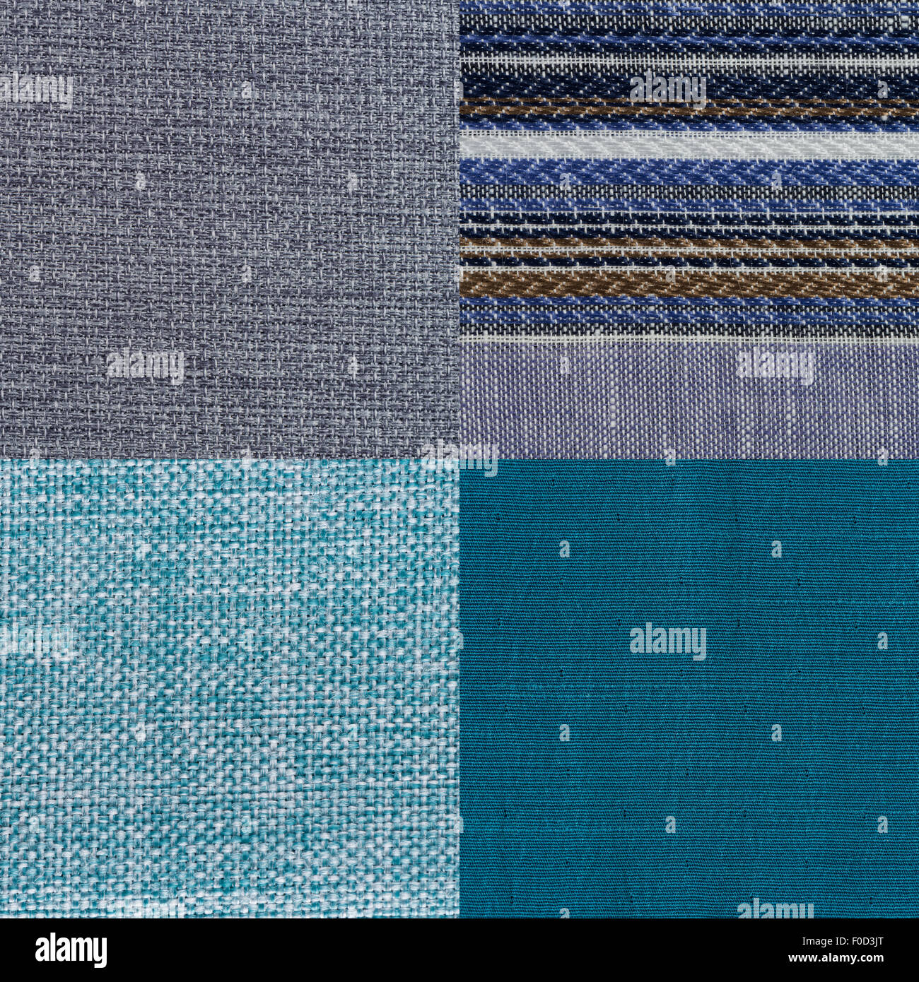 Set of blue fabric samples, texture background Stock Photo - Alamy