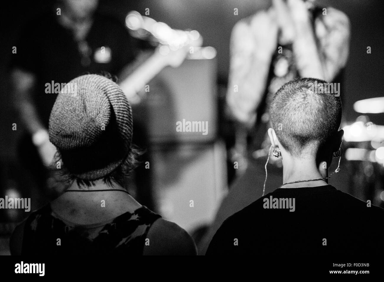 Heavy Metal rock artists performers musicians playing performing at a concert on stage Stock