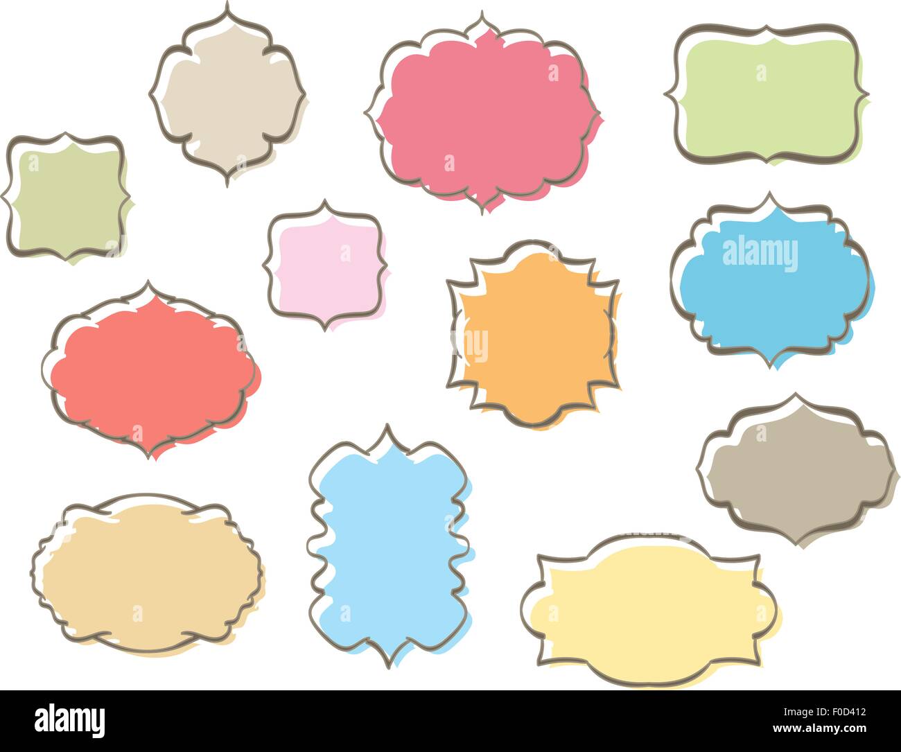 set of retro frames various colors Stock Vector