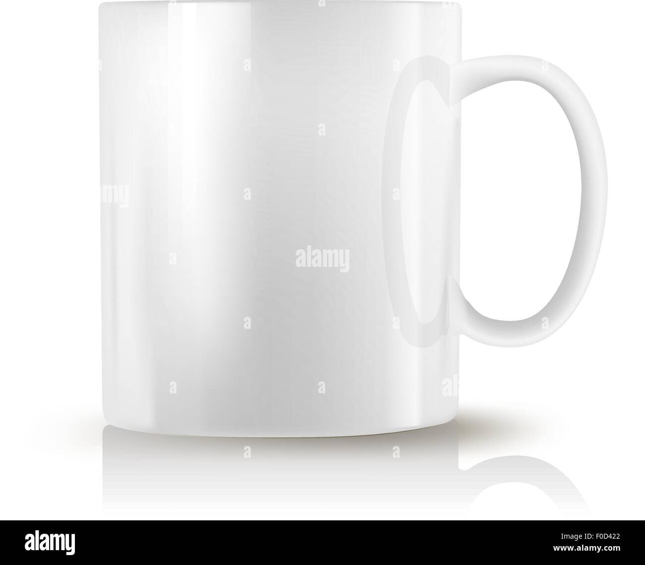 white realistic cup on white background Stock Vector
