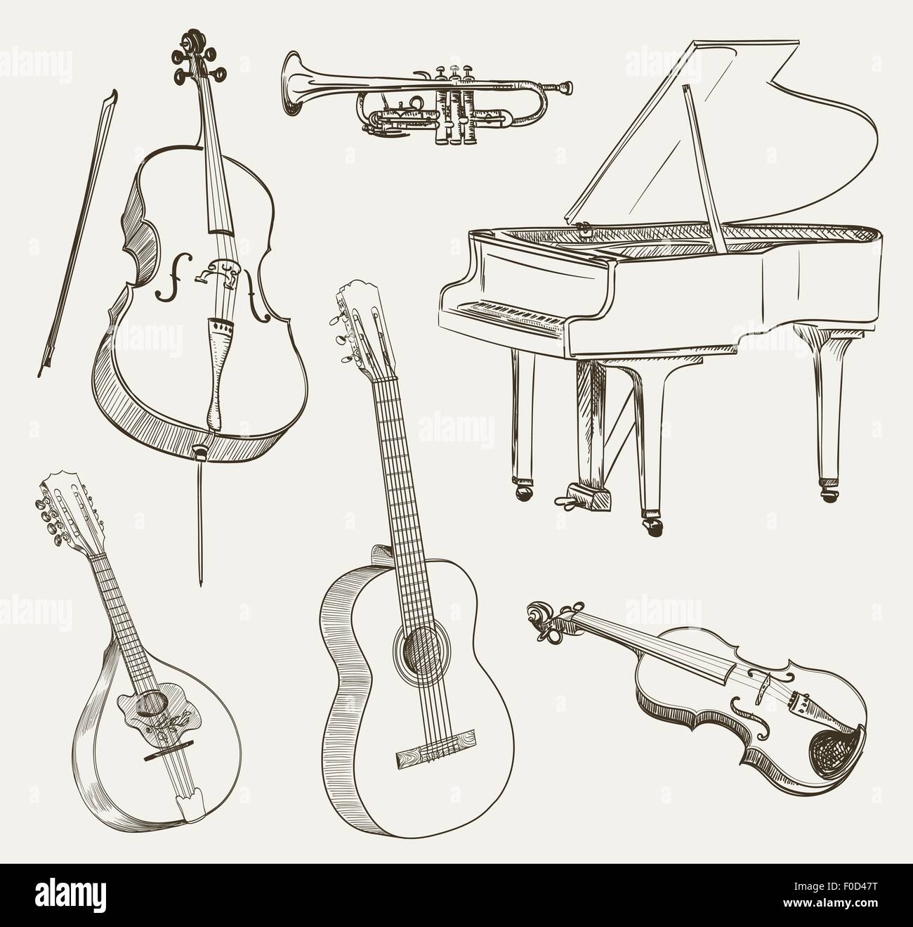 Musical instruments sketch hires stock photography and images Alamy