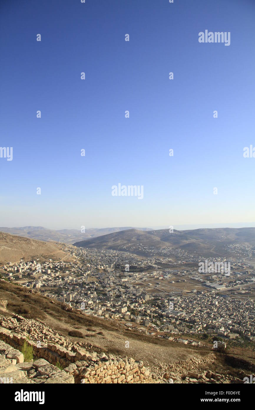 Samaria, a view of Balata from Mount Gerizim Stock Photo
