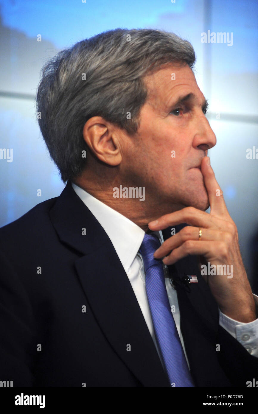 Secretary of State John Kerry speaks about the Iran Deal on August 11, 2015 in New York City ...