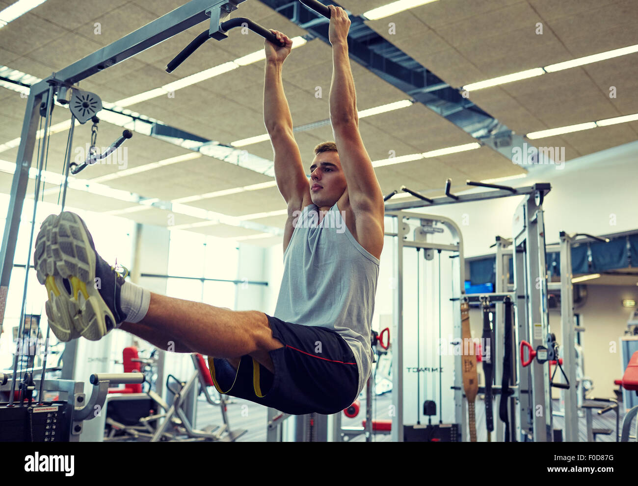 Pull up bar leg raise hi-res stock photography and images - Alamy