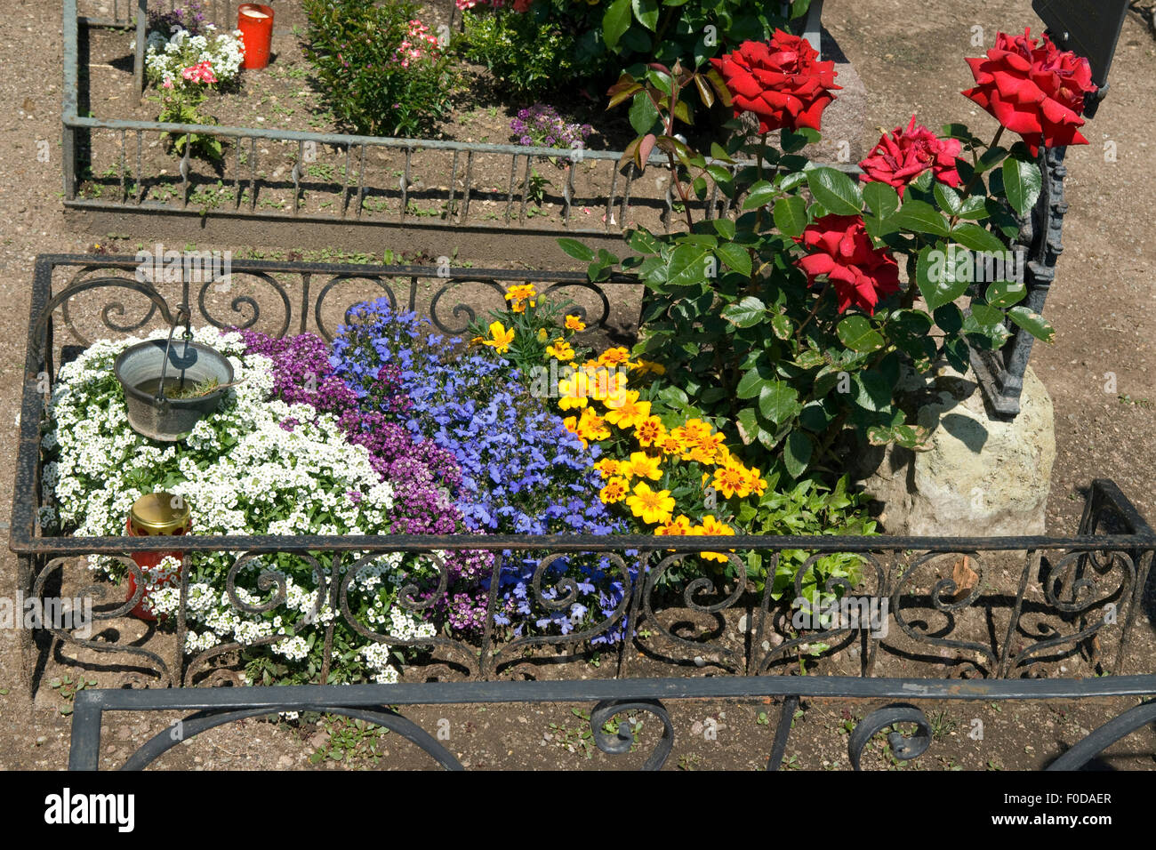 Friedhof, Kastelruth, Grabgestaltung, Dolomiten, Stock Photo