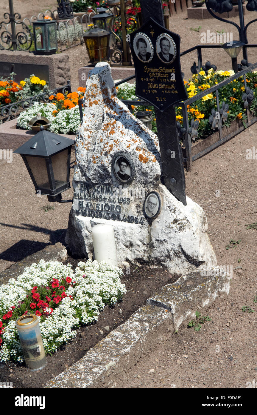 Friedhof, Kastelruth, Grabgestaltung, Dolomiten, Stock Photo