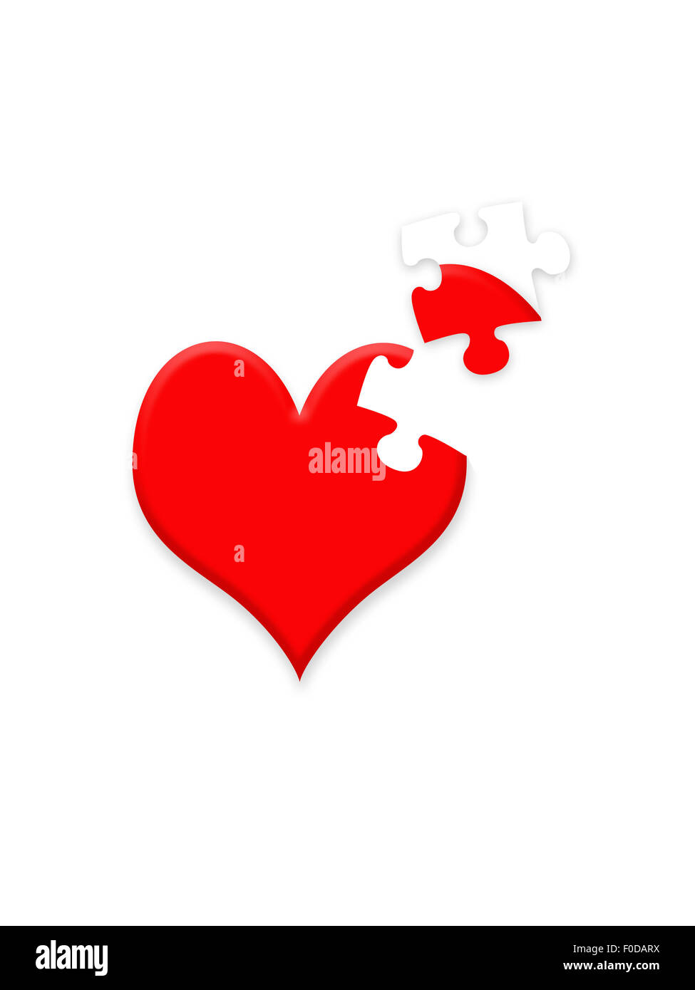 Valentine illustration showing heart with missing jigsaw piece Stock Photo