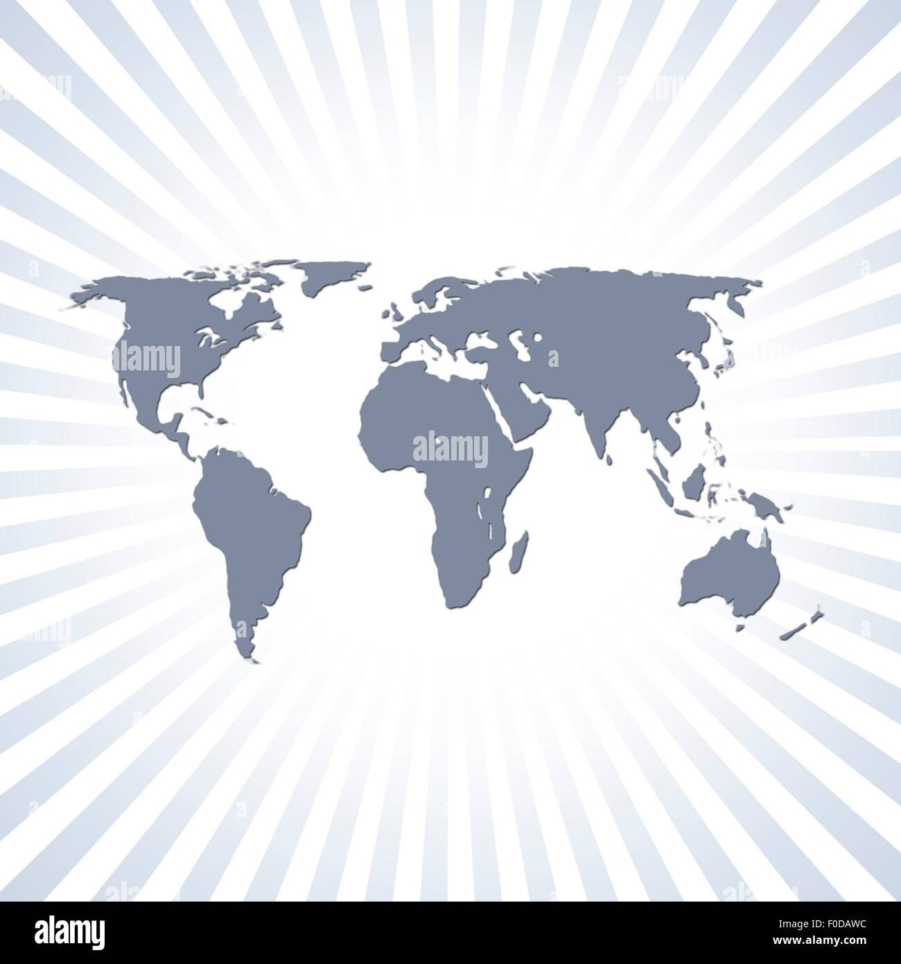 Outline map of world over stripe background Stock Photo