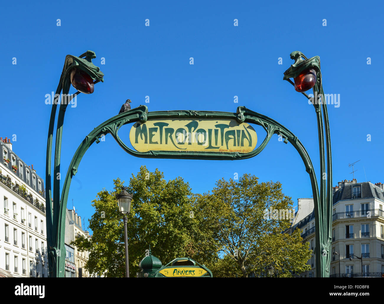 Metropolitain sign, metro, Paris, Île-de-France, France Stock Photo