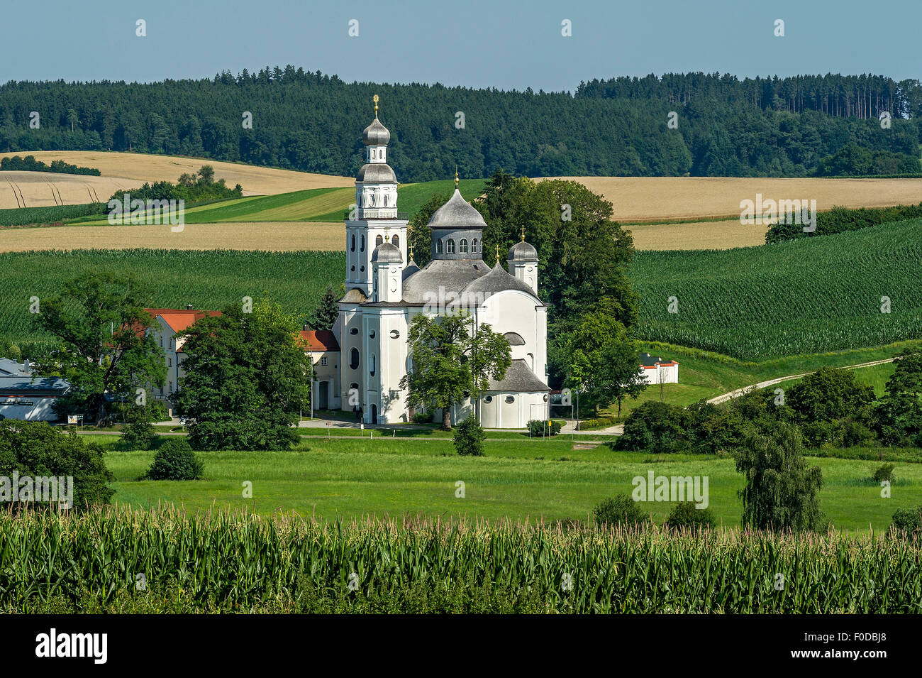 Baroque pilgrimage church Maria Birnbaum, Sielenbach, Aichach-Friedberg, Swabia, Bavaria, Germany Stock Photo