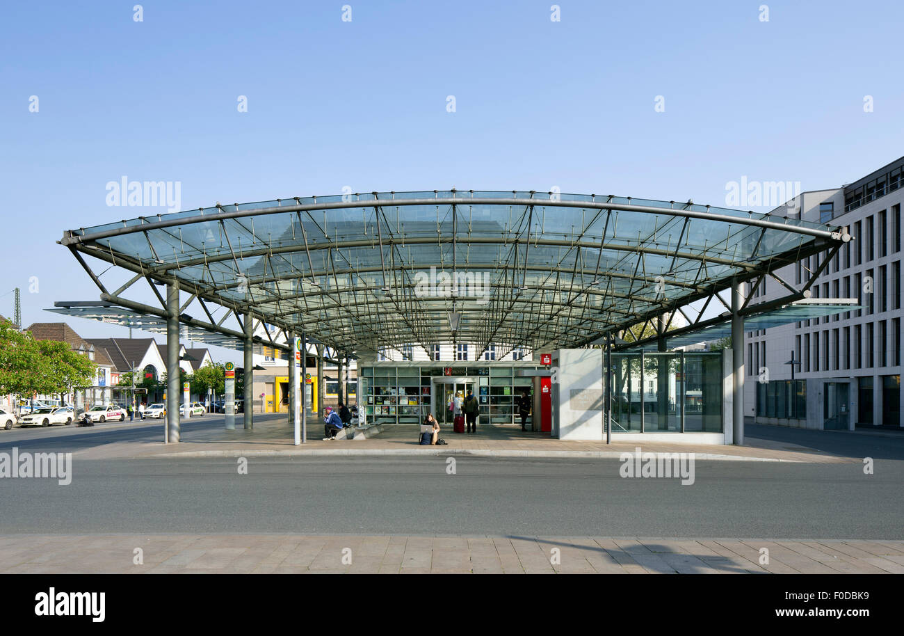 Central Bus Station in front of the main train station, Hamm, Westphalia, North Rhine-Westphalia, Germany Stock Photo