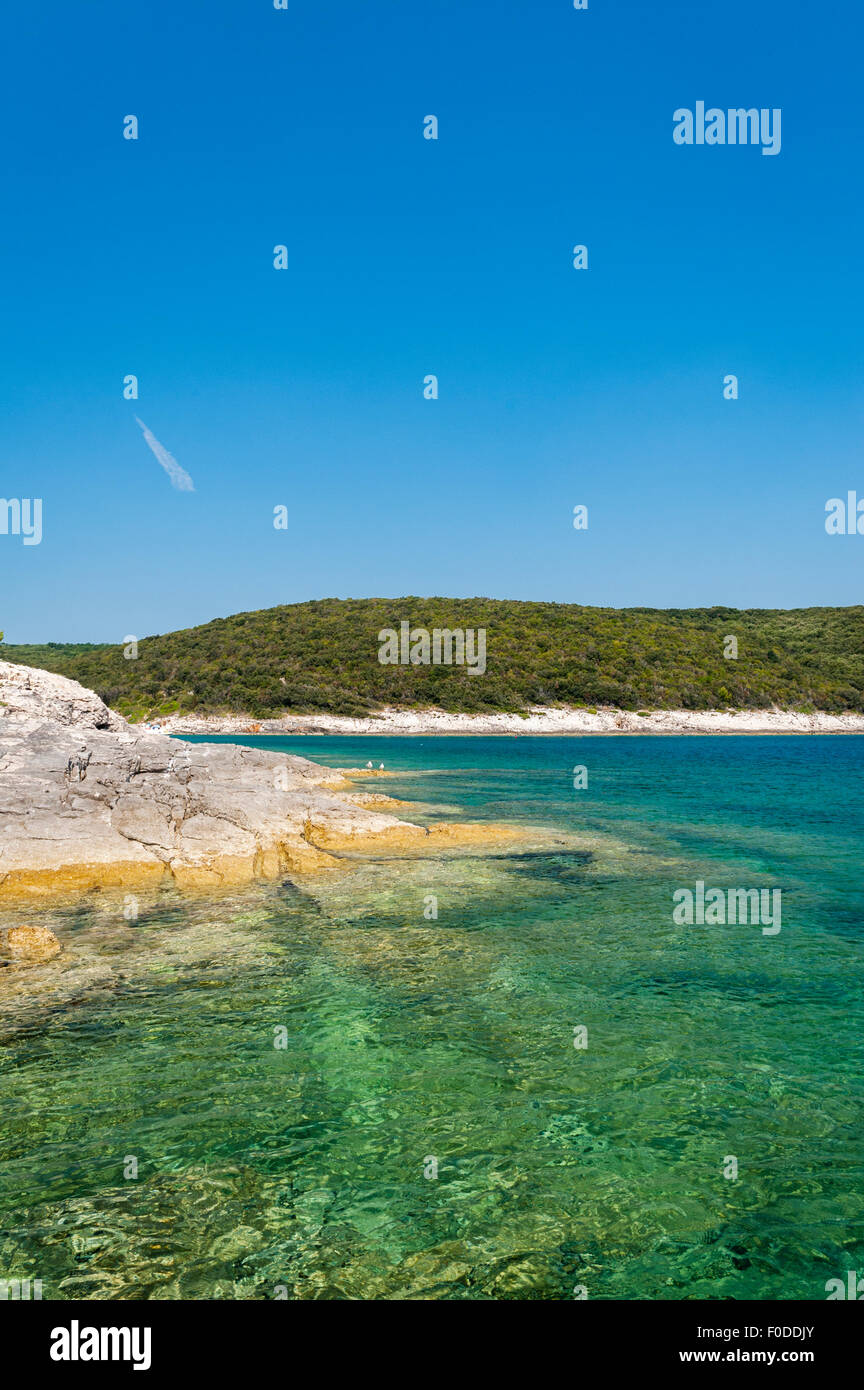 Istria, Croatia. The mostly undeveloped eastern coast near Duga Uvala Stock Photo