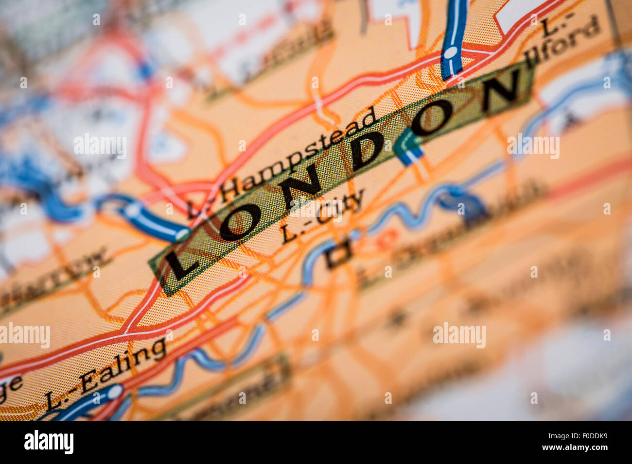 Map Photography: London City on a Road Map Stock Photo - Alamy