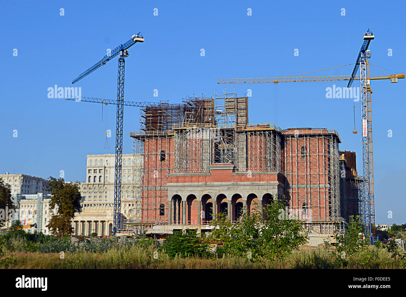 Romanian Orthodox Cathedral of National Salvation, Bucharest, Romania under construction Stock Photo
