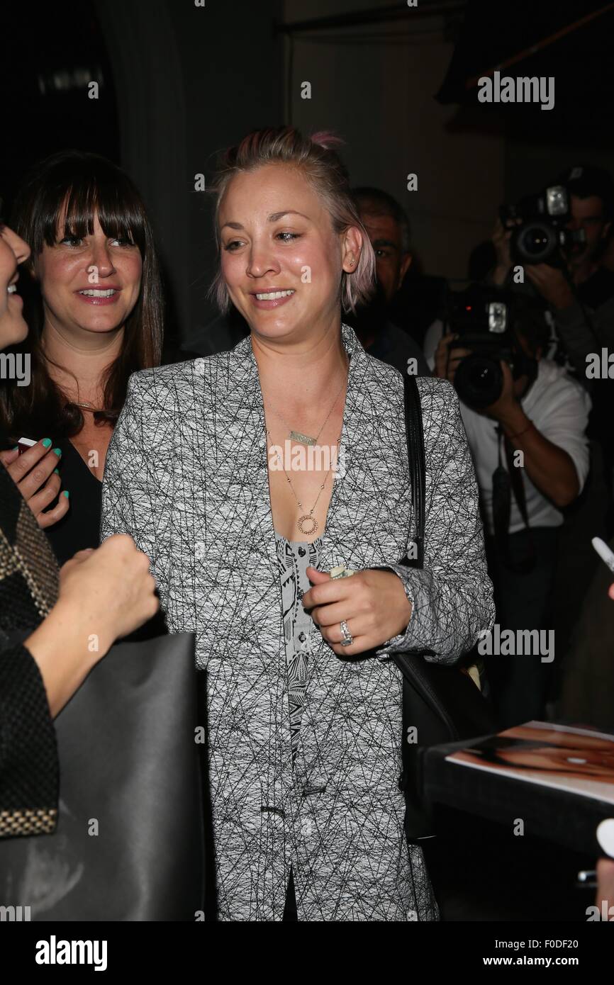 Kaley Cuoco seen leaving Craigs restaurant after having dinner with friends.  Featuring: Kaley Cuoco Where: Los Angeles, California, United States When: 12 Jun 2015 Stock Photo