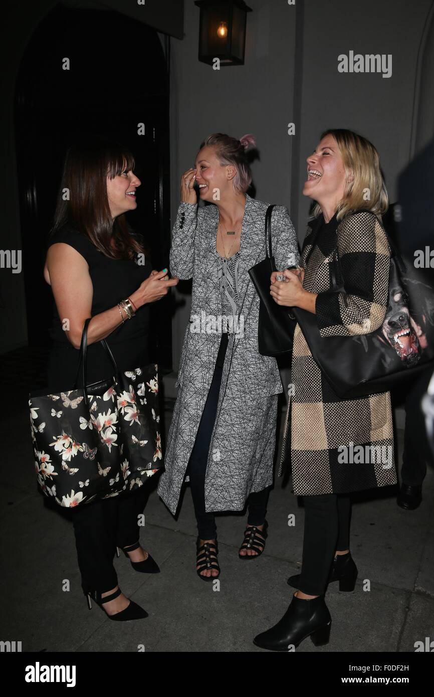 Kaley Cuoco seen leaving Craigs restaurant after having dinner with friends.  Featuring: Kaley Cuoco Where: Los Angeles, California, United States When: 12 Jun 2015 Stock Photo