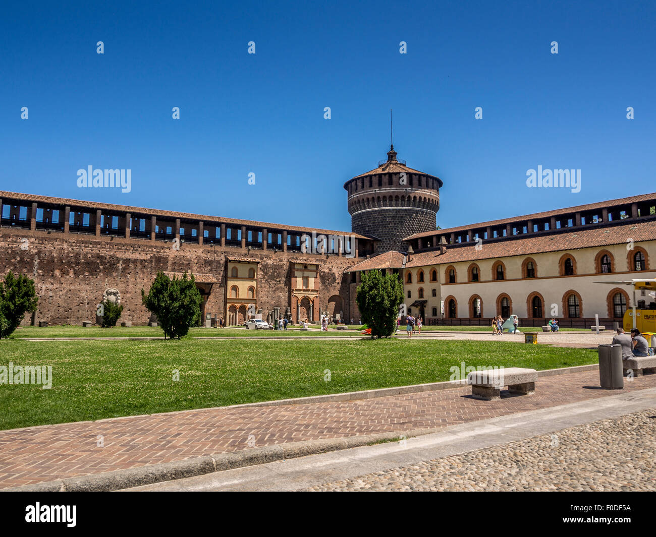 Sforza Castle, Castello Sforzesco. Milan Italy Stock Photo