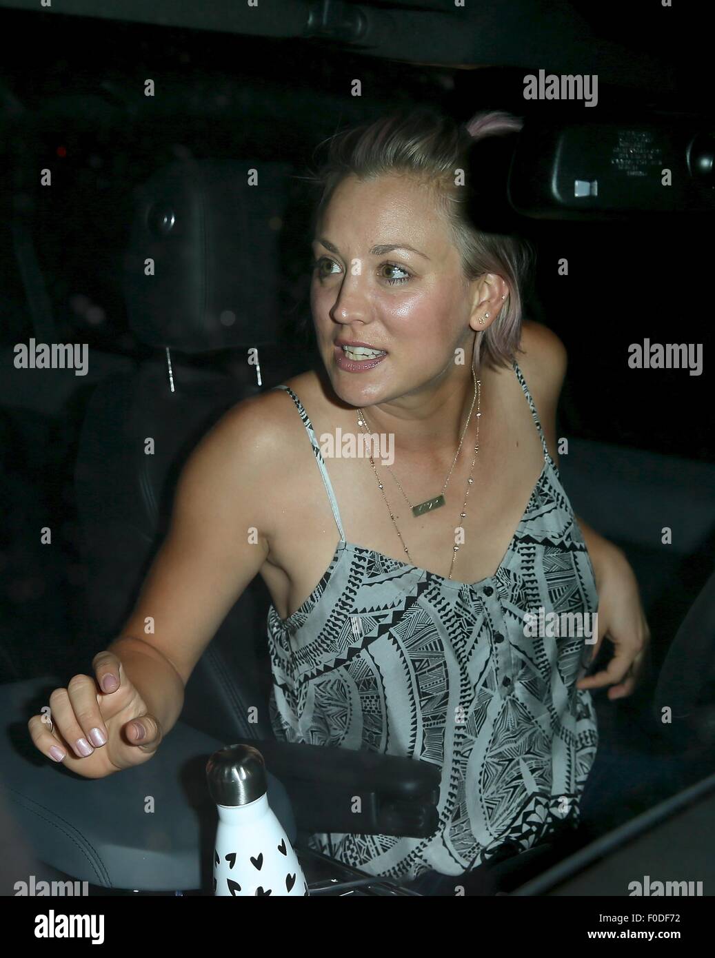 Kaley Cuoco seen leaving Craigs restaurant after having dinner with friends.  Featuring: Kaley Cuoco Where: Los Angeles, California, United States When: 12 Jun 2015 Stock Photo