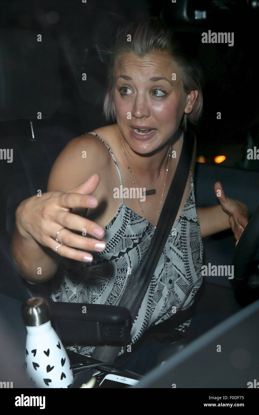 Kaley Cuoco seen leaving Craigs restaurant after having dinner with friends.  Featuring: Kaley Cuoco Where: Los Angeles, California, United States When: 12 Jun 2015 Stock Photo