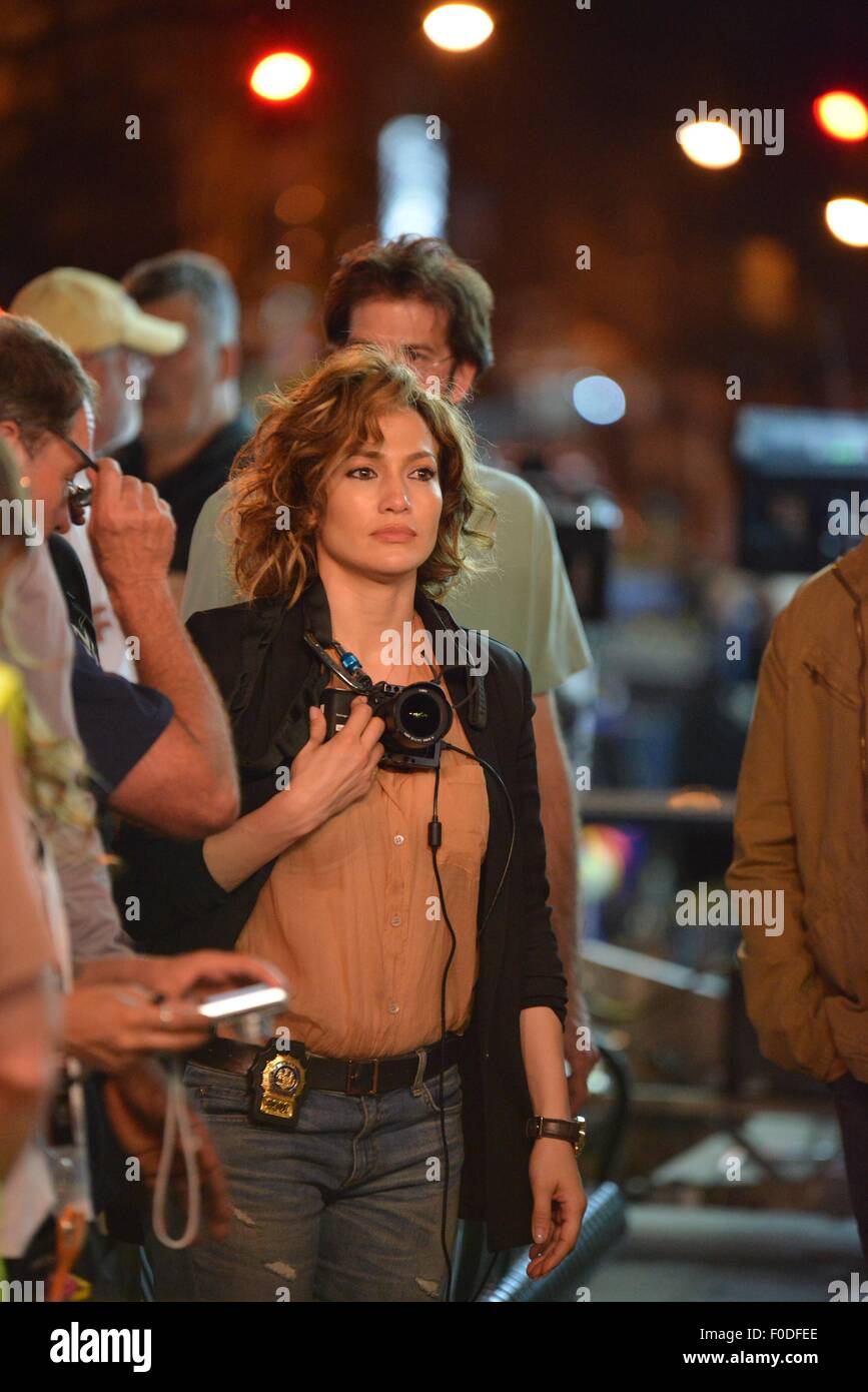 Jennifer Lopez On The Set Of Shades Of Blue Featuring Jennifer Lopez Where Manhattan New York United States When 12 Jun 15 Stock Photo Alamy