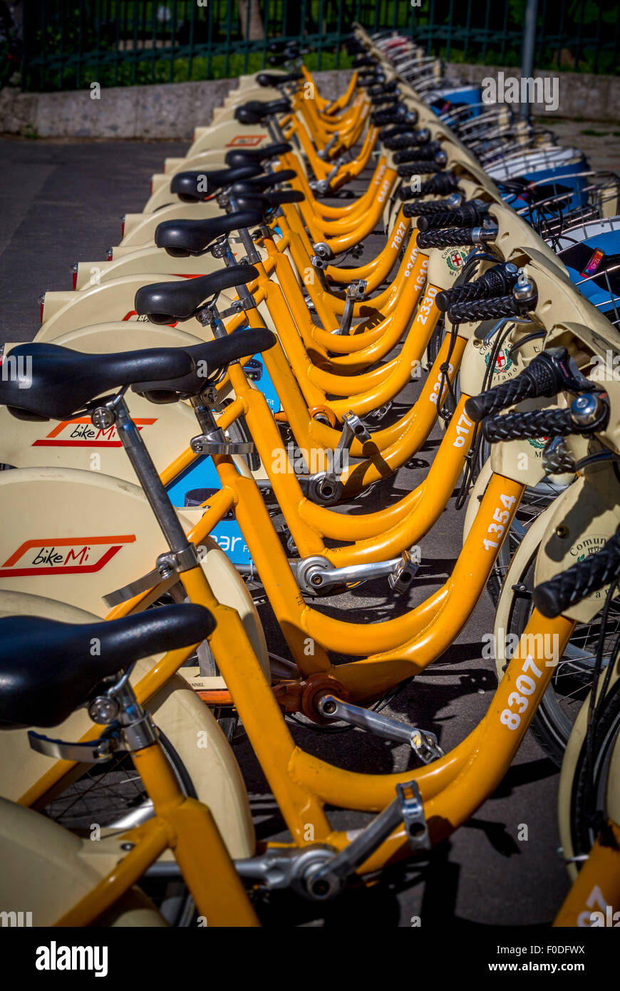 Self-service bike hire. Stock Photo