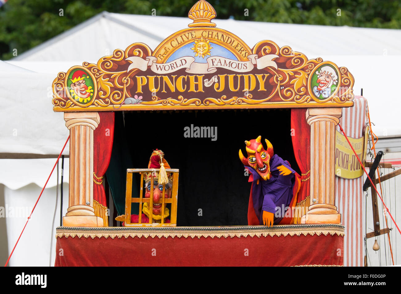 Punch and Judy show at Burwarton Agricultural Show, Shropshire, England, UK Stock Photo