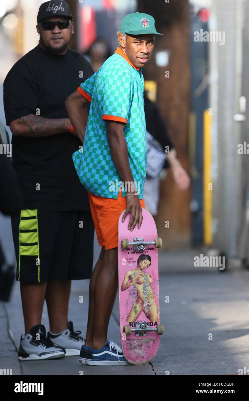 Tyler The Creator seen leaving the ABC studios after Jimmy Kimmel Live.  Featuring: Tyler The Creator Where: Los Angeles, California, United States  When: 12 Jun 2015 Stock Photo - Alamy