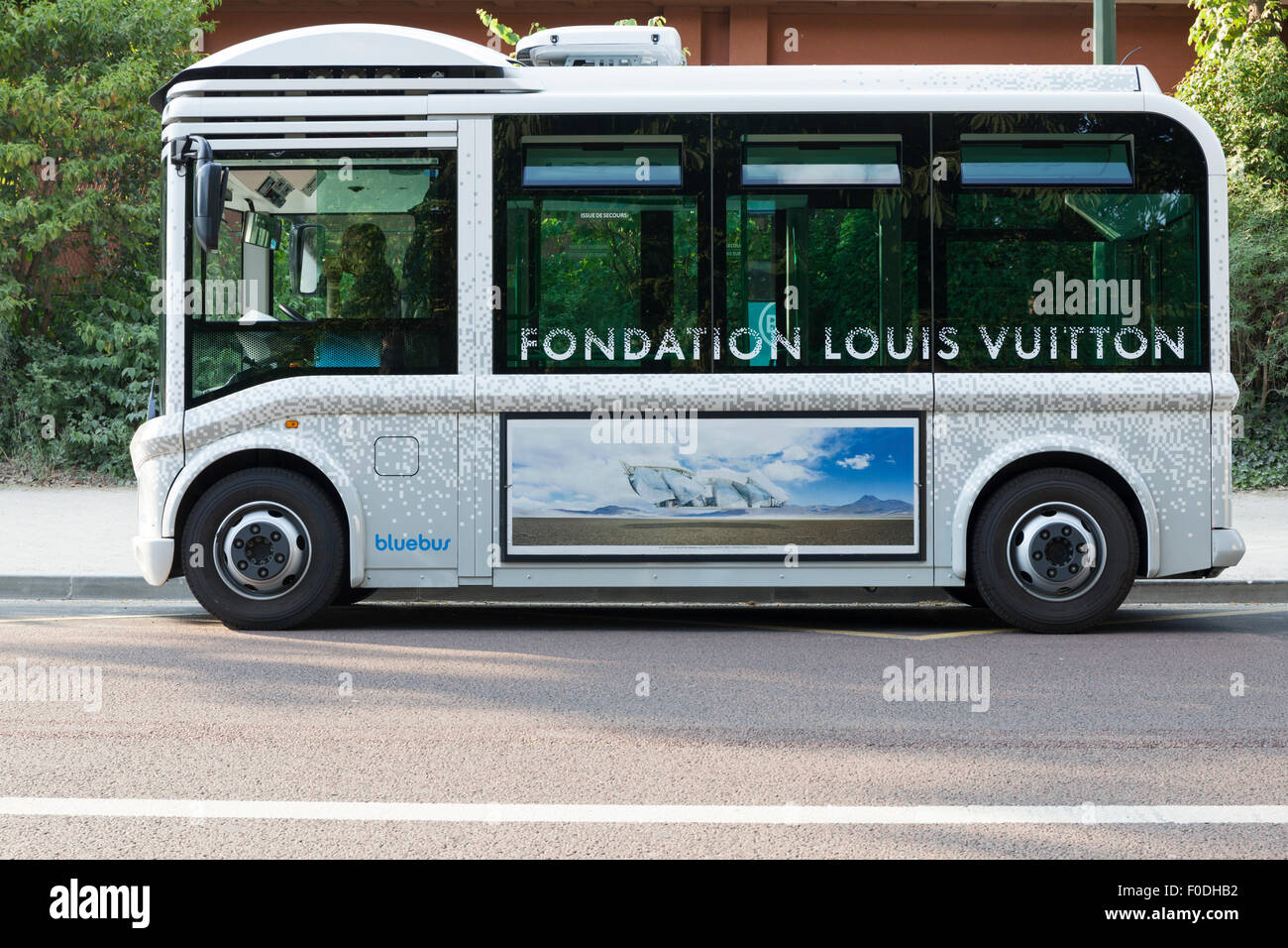 Official bus transportation for the Louis Vuitton Foundation in Paris,  France Stock Photo - Alamy