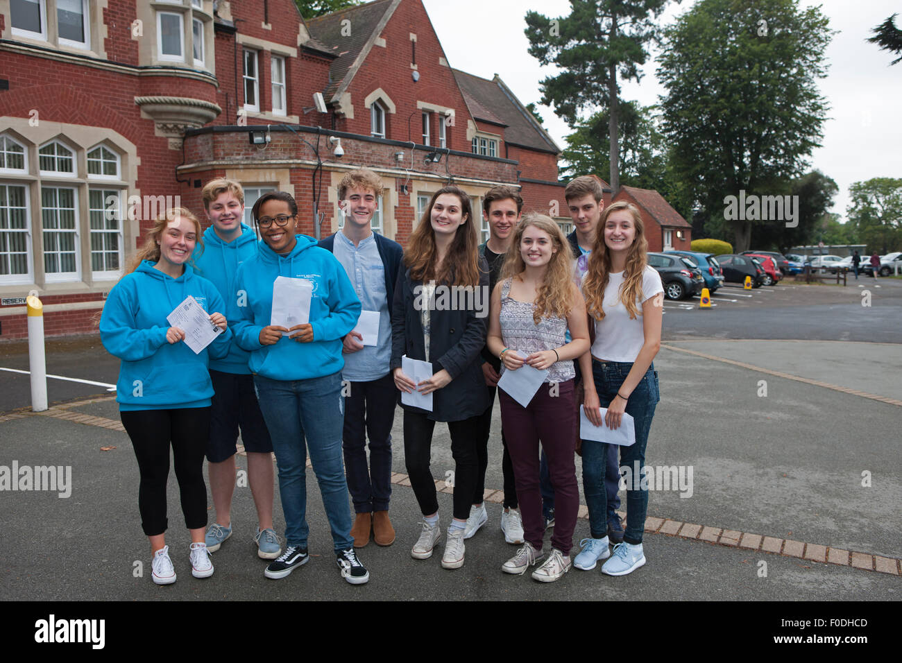 Hayes, Kent, UK, 13th Aug, 2015. Hayes School students are pleased with