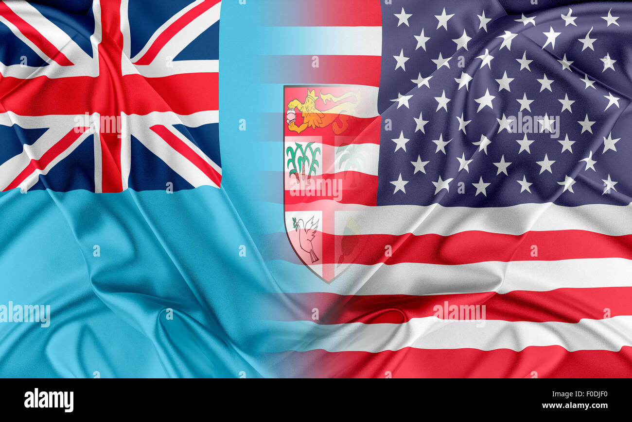 USA and Fiji Stock Photo