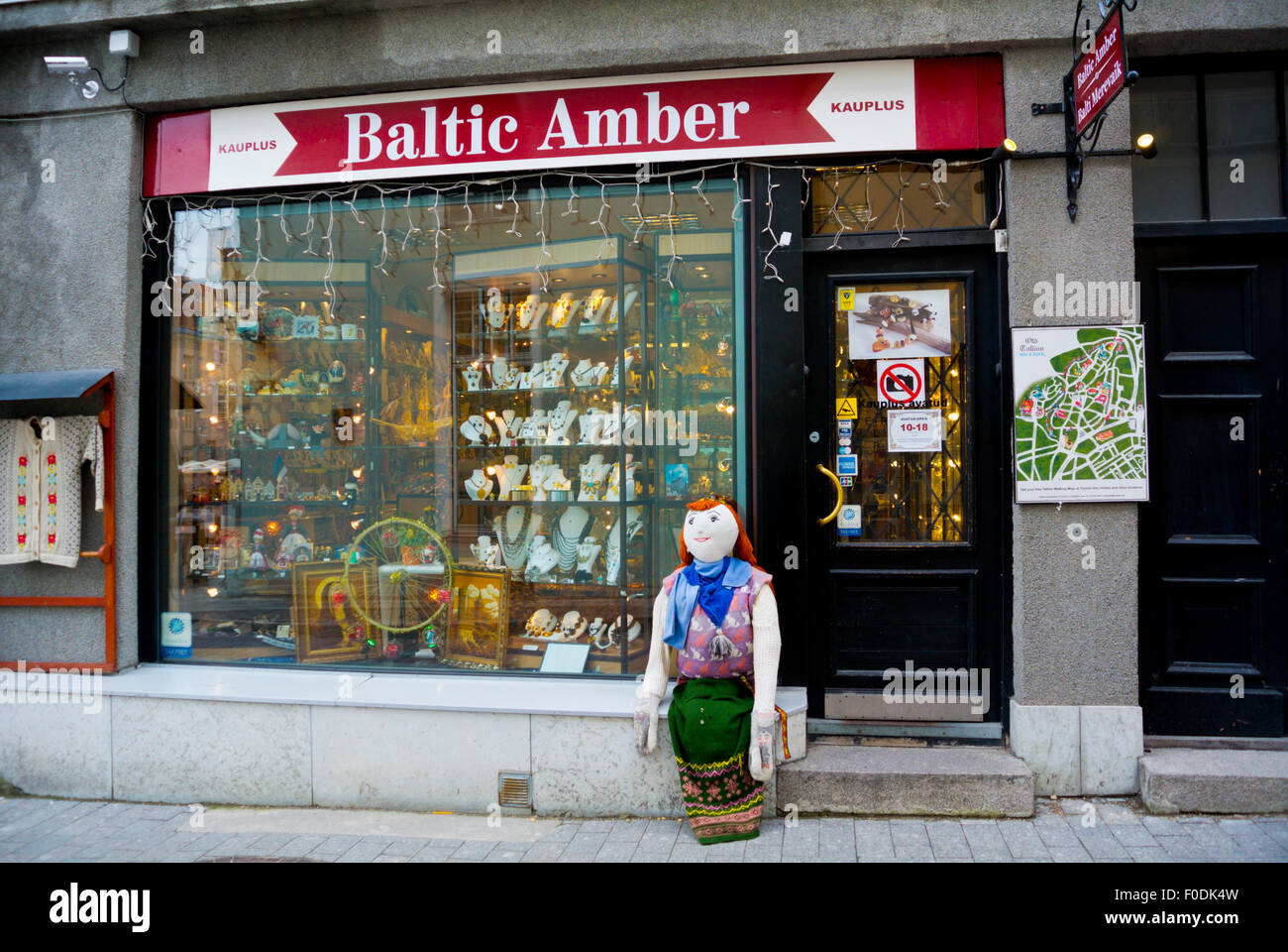 Amber shop, old town, Tallinn, Estonia, northern Europe Stock Photo