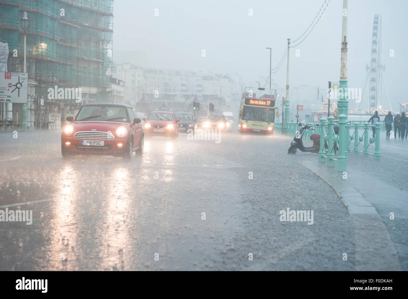 Brighton, East Sussex, 13th August 2015. UK Weather A morning of