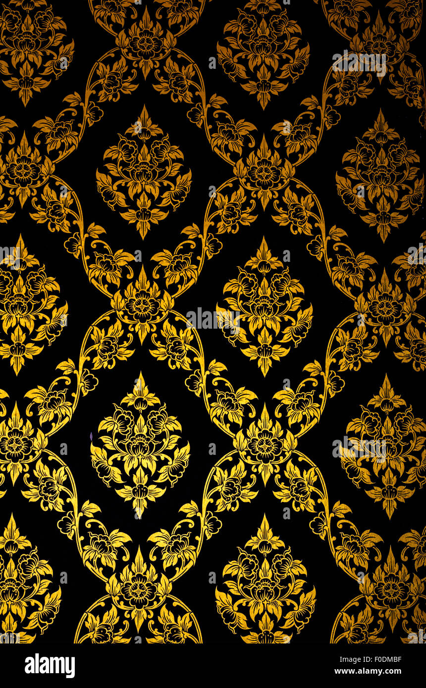 Decorative painting on the wall in a beautiful Thailand. Stock Photo