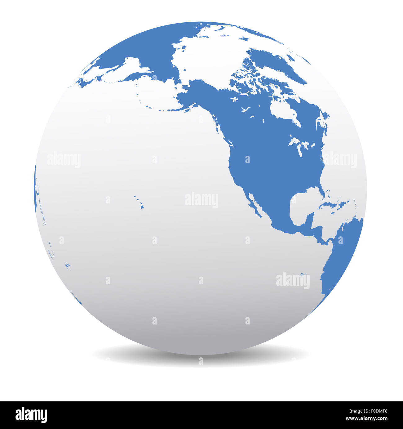 World Globe North America Hawaii Pacific Ocean Stock Photo