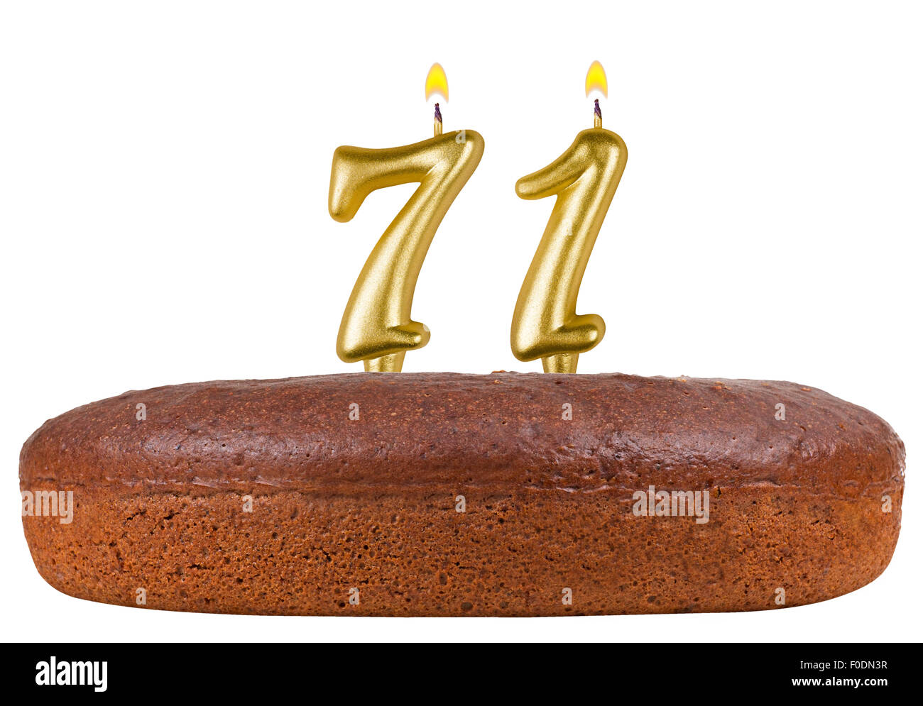 birthday cake candles number 71 isolated Stock Photo